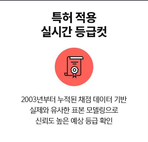 특허 적용 실시간 등급컷