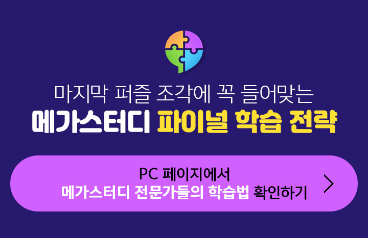 마지막 퍼즐 조각에 꼭 들어맞는 메가스터디 파이널 학습 전략