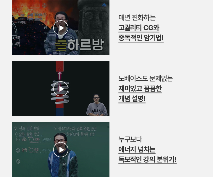 매년 진화하는 고퀄리티 CG와 중독적인 암기법으로 누구든지 이해를 시키니까!