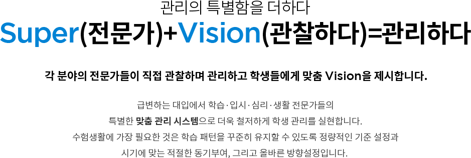  Ư ϴ Super()+Vision(ϴ)=ϴ  о   ϸ ϰ л鿡  Vision մϴ.