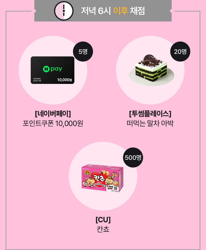 저녁 6시 이후 채점