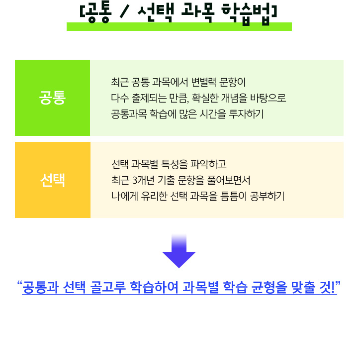 공통/선택 과목 학습법