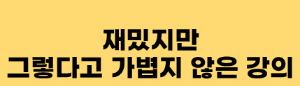 재밌지만 그렇다고 가볍지 않은 강의