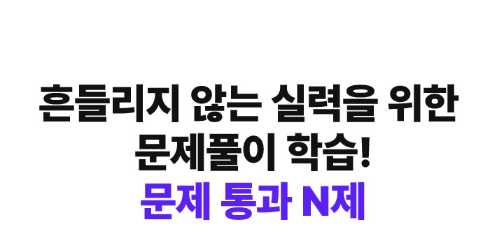 흔들리지 않는 실력을 위한 문제풀이 학습! 문제 통과 N제