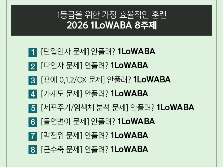 1등급을 위한 가장 효율적인 훈련 2026 1LoWABA 5주제