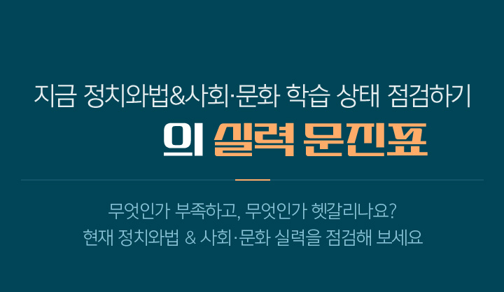지금 정치와법&사회·문화 학습 상태 점검하기