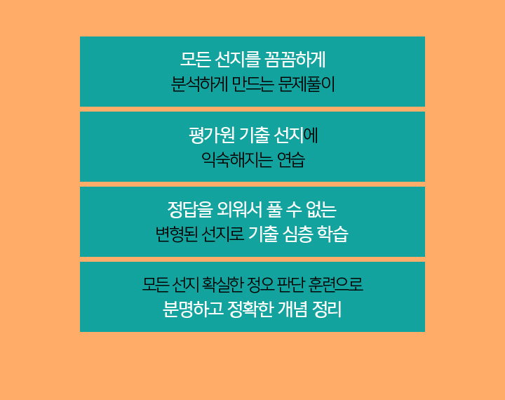 단순한 정답 찾기가 아닌 꼼꼼한 선지별 분석으로 진짜 실력을 완성하세요