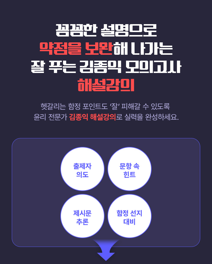 꼼꼼한 설명으로 약점을 보완해 나가는 잘 푸는 김종익 모의고사 해설강의