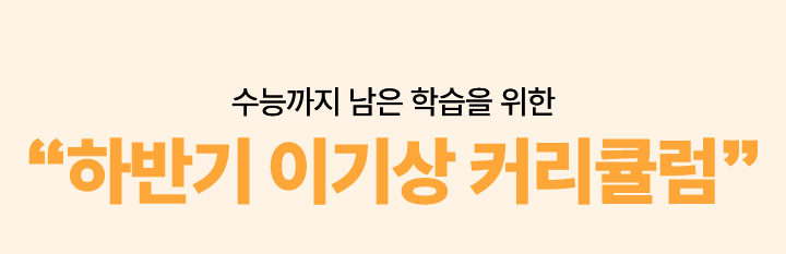 수능까지 남은 학습을 위한 하반기 이기상 커리큘럼