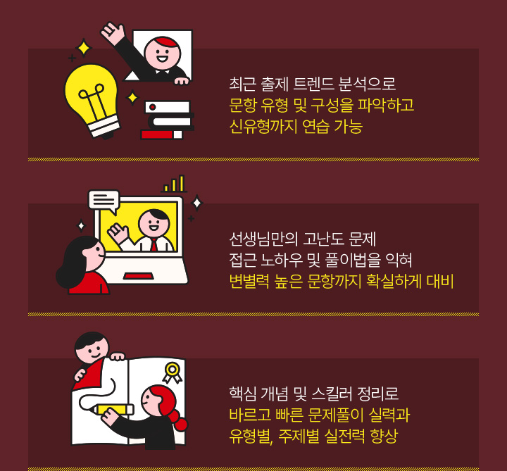 최근 출제 트렌트 분석으로 문항 유형 및 구성을 파악하고 신유형까지 연습 가능