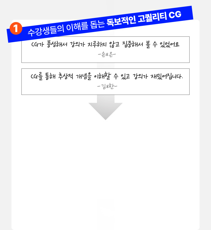 수강생들의 이해를 돕는 고퀄리티 CG