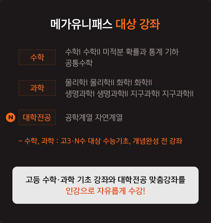 메가유니패스 대상 강좌