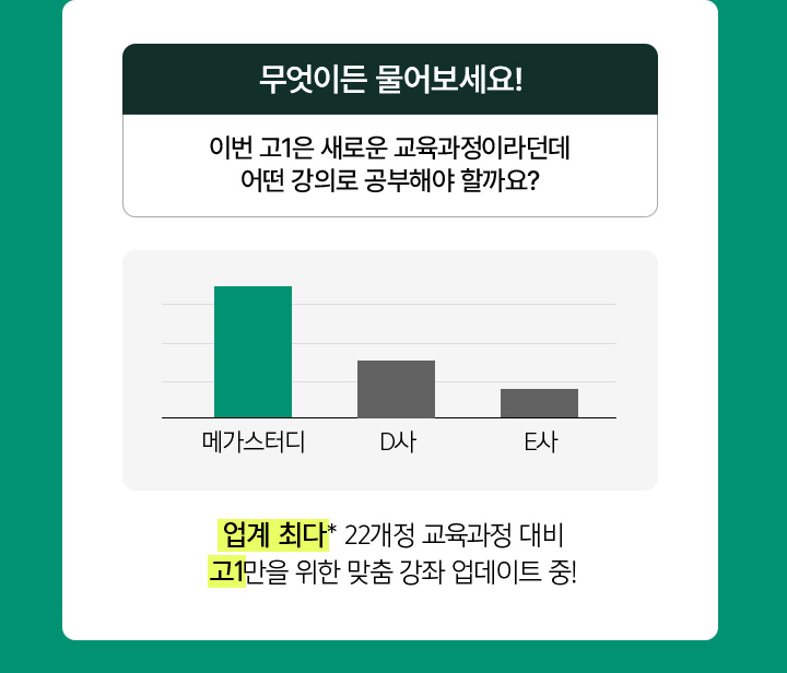 이번 고1은 새로운 교육과정이라던데 어떤 강의로 공부해야 할까요?